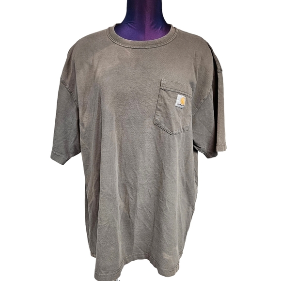 Carhartt Distressed Regular Fit Heavyweight Logo Pocket Tee Size XL Men's F102 - Picture 10 of 11